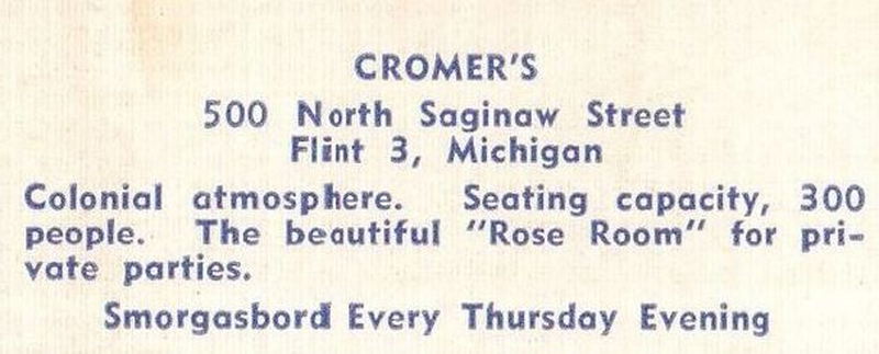 Cromers Restaurant - Vintage Post Card